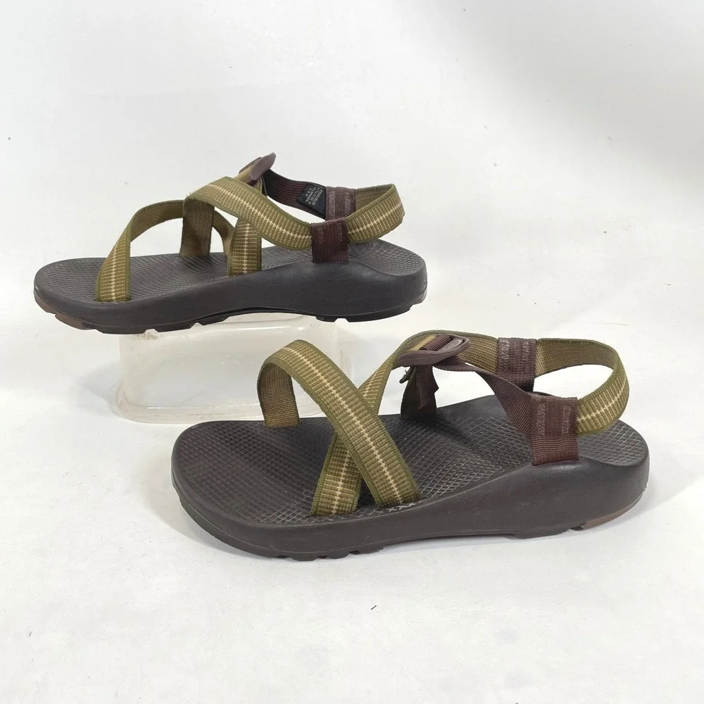 Chaco Z/1 Classic Mens 11 Brown Olive Green Vibram Sole Sport Sandals